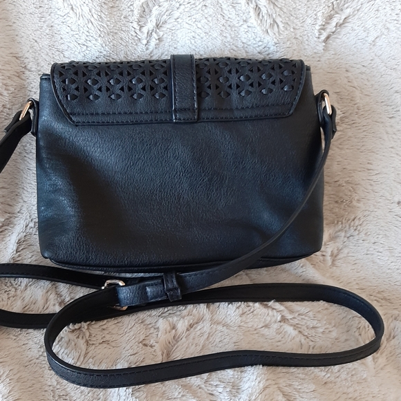 ANTIK KRAFT - Faux Leather Crossbody Snap Front Black - Picture 7 of 13